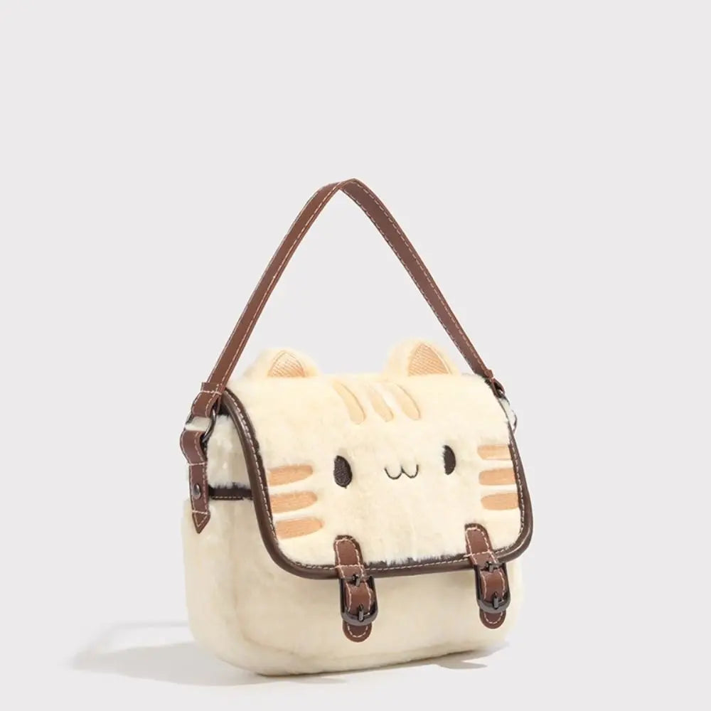Cute Clutch Bag Plush Backpack Furry Cat Bag Adorable Kitten Handbag for Woman Kids Cartoon 2025 New Kitten Handbag