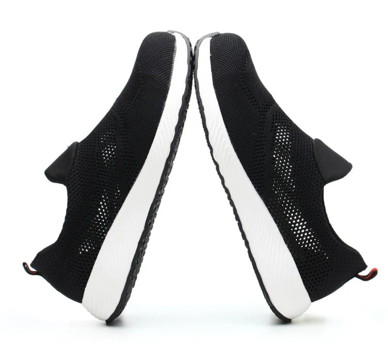 Summer Mesh Light Work Sneakers Steel Toe Protective Work Safety Shoes Men Women Breathable Construction Shoes Work Boots Men