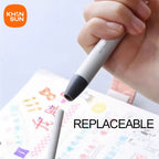 KHINSUN Press Retractable Pencil Eraser Correction Supplies Pen Style Pencil Rubber Writing School Supplies Stationery