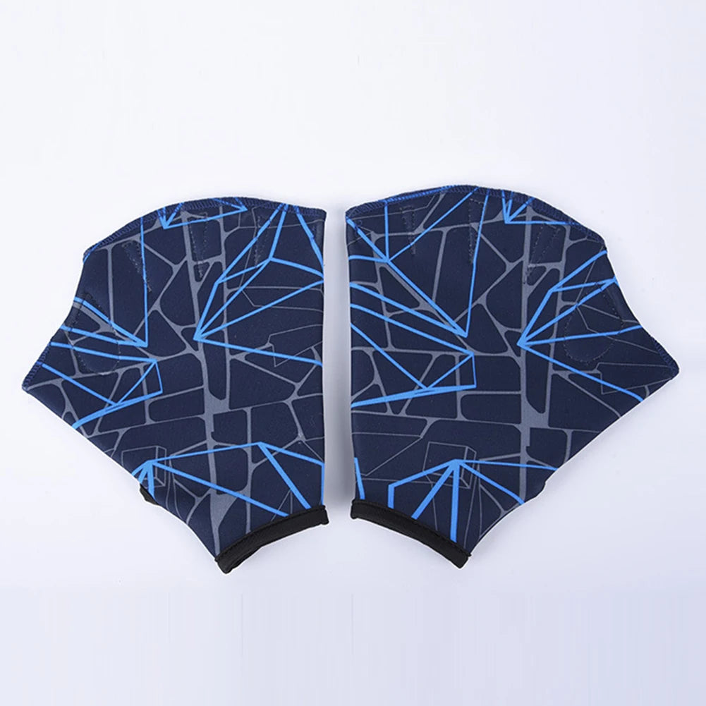 2x Swimming Hand Fins Flippers Finger Webbed Women Men Paddle Water Sport Gloves for Swimming Training Mittens