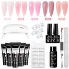 24PCS/Set 20ml Poly Naili Extension Gel  Kit Mini UV Lamp Sealer With Base Top Coat Professional Poly UVNail Gel Kit Starter Kit