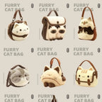 Cute Clutch Bag Plush Backpack Furry Cat Bag Adorable Kitten Handbag for Woman Kids Cartoon 2025 New Kitten Handbag