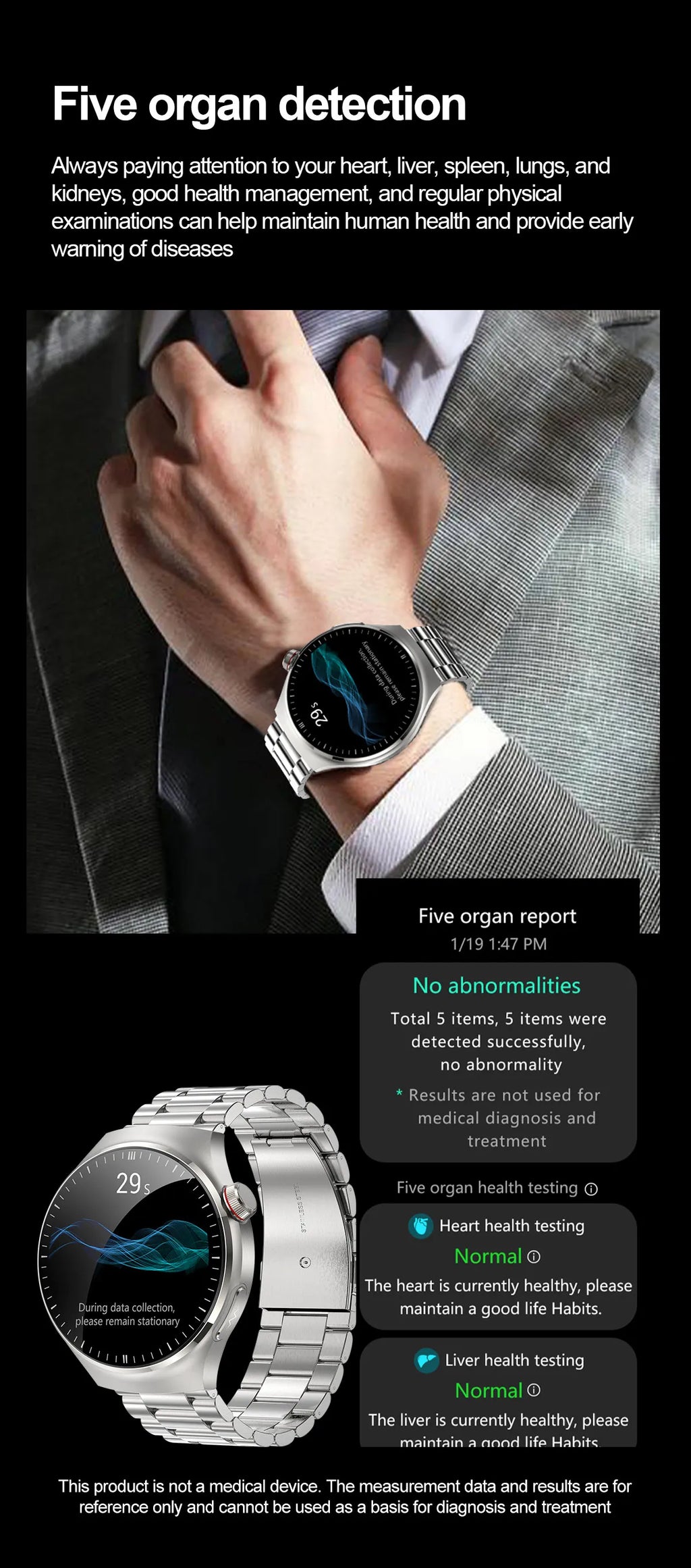 2025 New Nursing Grade Smart Watch Blood oxygen Blood Lipid Uric Acid ECG+PPG Body Temperature Bluetooth Call Health Smartwatch