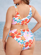 2026 Large Plus Size Bikinis Printed Bowknot Swimsuit Women High Waist Swimwear Female Bathers Bathing Swimming Swim Suit