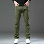 2026 98% Cotton Elastic Cotton Jeans Men's Spring Slim Straight Denim Pants Comfort Large Size Korean Business Casual Trousers