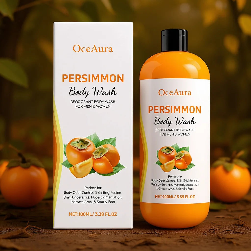 100ml Persimmon Body Wash Exfoliating Shower Gel Moisturizing Skin Cleaning Smooth Soft Body Odor Remover Bath Products Main image