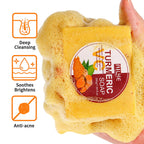 AILKE Natural Turmeric Bath Soap for Face, Body, Hands, Lightening, Cleaning, Even Skin Tone, Anti Dark Spots and Acne, 200g