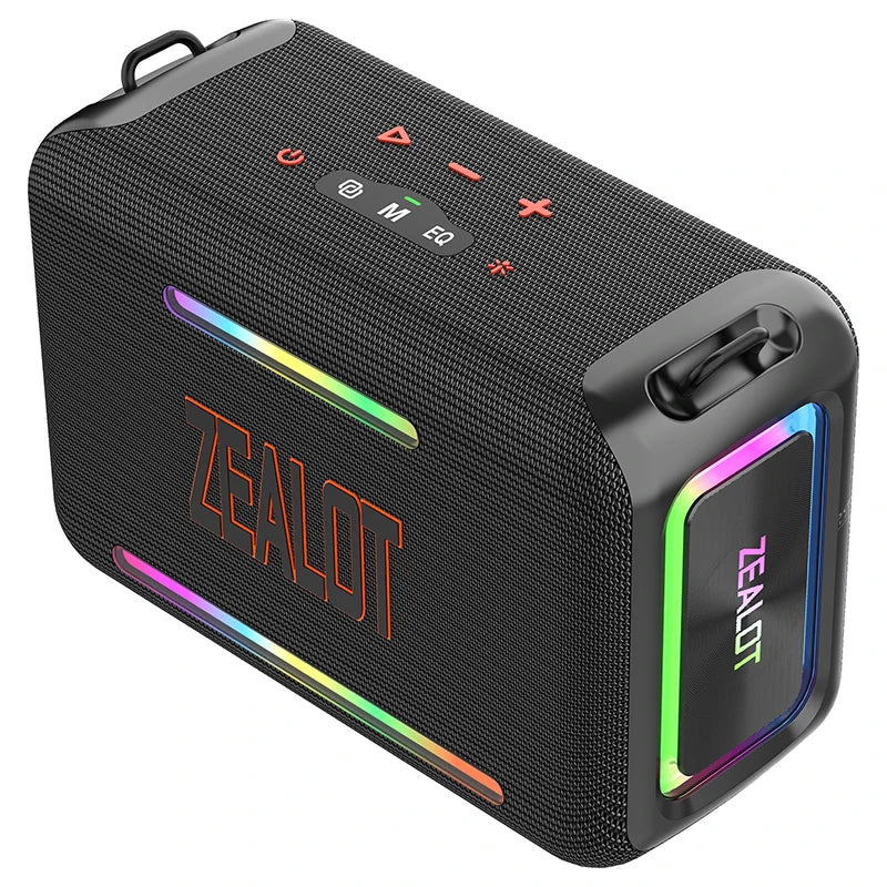 zealot-S95 Portable Bluetooth Speaker Waterproof 120W High Power RGB Colorful Light Wireless Subwoofer 360 Stereo Surround TWS