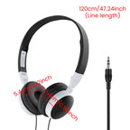 3.5mm Plug Wired Headphones Foldable Head Mounted Headset Earphone Headphones Stereo Foldable Sport Earphone for Phone/Tablet