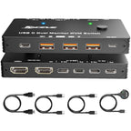 USB-C Docking Station Triple/Dual Monitor KVM Switch 4K 1080P@60Hz,USB C KVM Switch 3/2 Monitors 2 Laptops For Windows /Mac OS