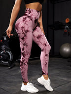 Women's Tie Dye Nine Tenths Leggings High Waist Yoga Pants Soft Stretchy Workout Running Pants Breathable Comfortable