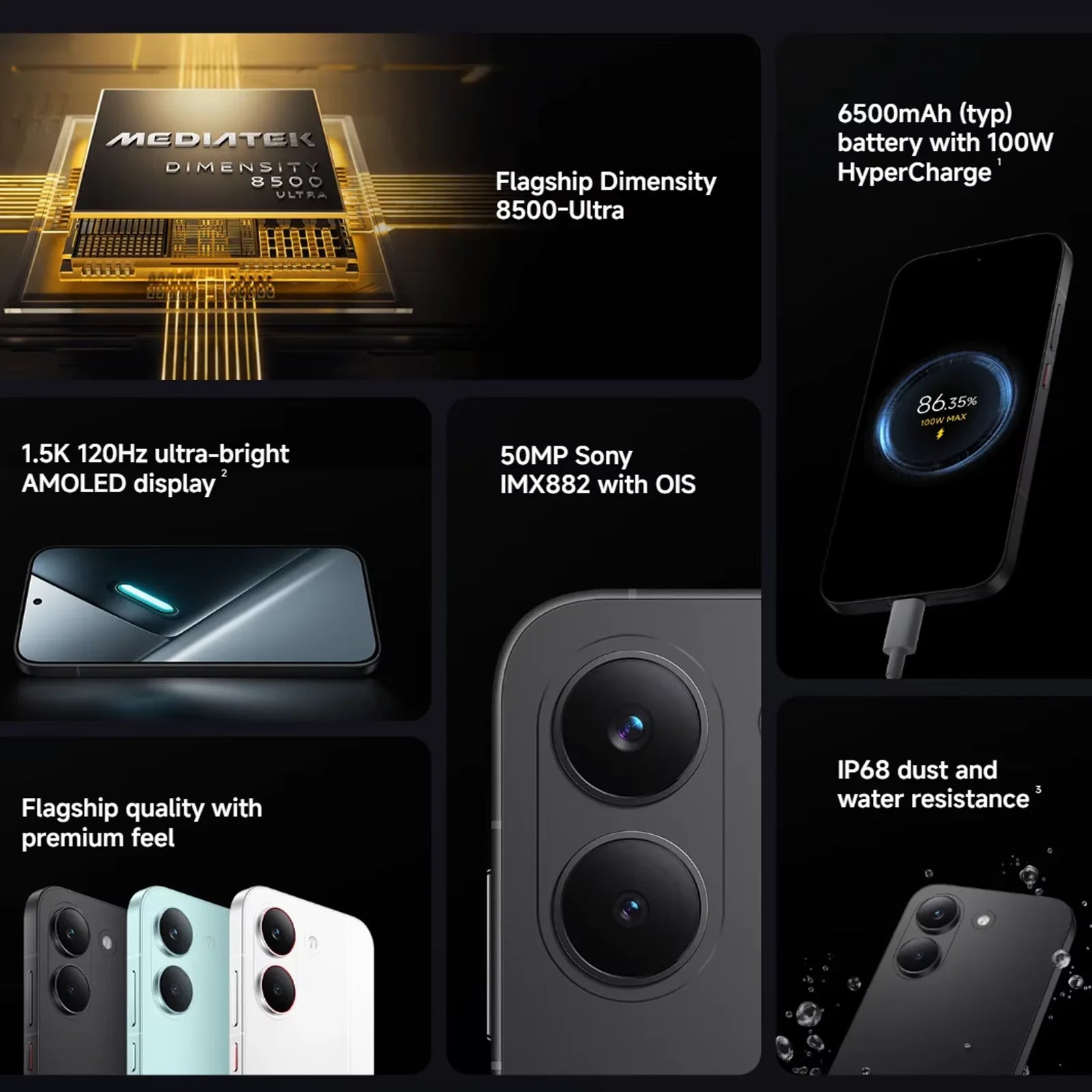 Global Version POCO X8 Pro Dimensity 8500-Ultra Processor Smartphone 6.59" 1.5K 120Hz Display 6500mAh(typ)  100W HyperCharge Secondary image