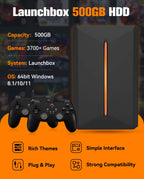 Launchbox 500GB Game Hard Drive Portable Gaming HDD with 3700+PC/3D Games for PS4/PS3/PS2/Wii/WiiU/Switch Game Console for PC