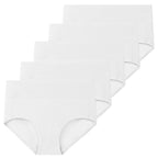 Molasus 5pcs Women's Cotton Panties Seamless Underwear High Waist Full Coverage Ladies Briefs Set Breathable Underpant Plus Size