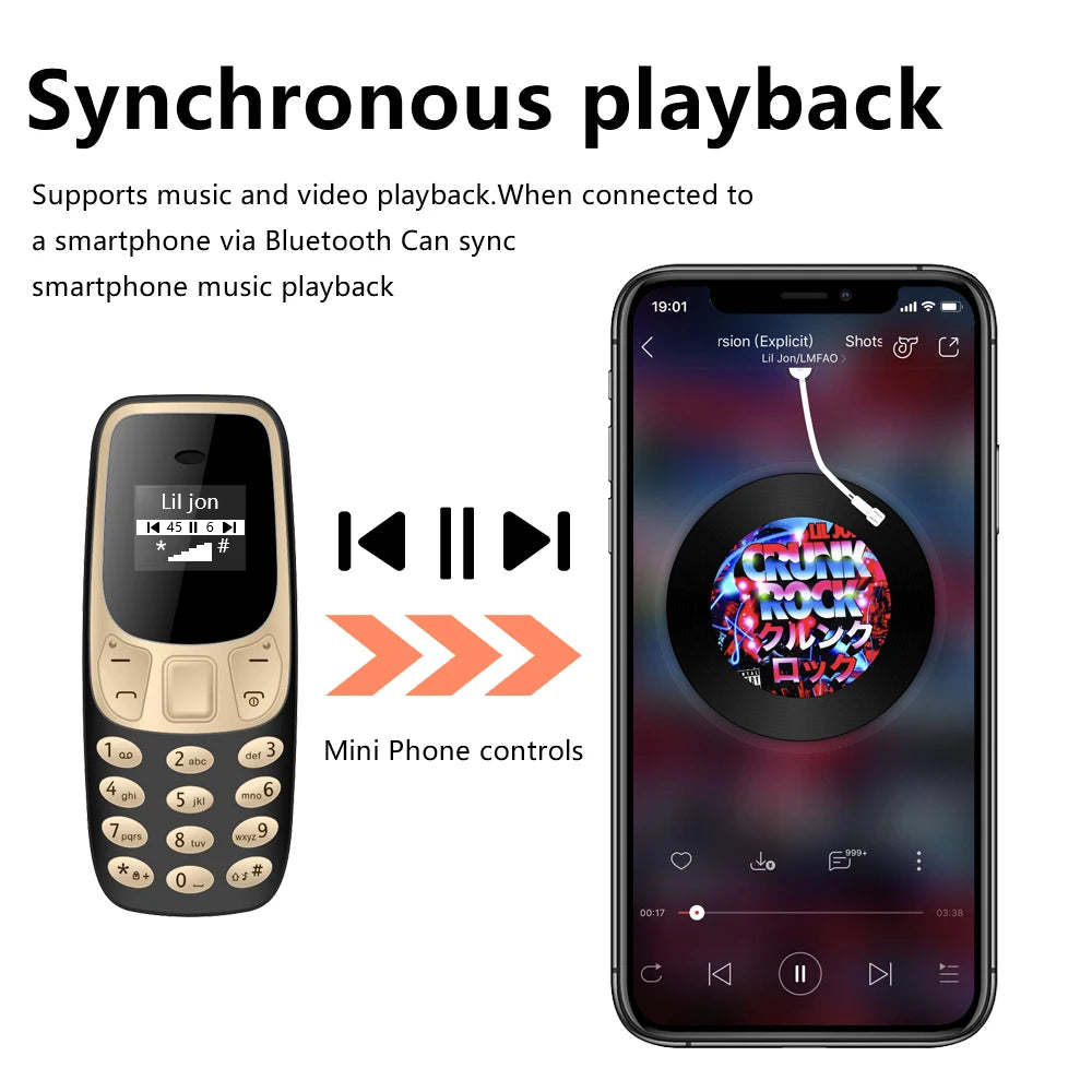 SERVO BM10 Mini Mobile Phone 2 SIM Card Bluetooth Earphone Voice Changer Dialer Low Radiation Sound Recording Small Cellphone