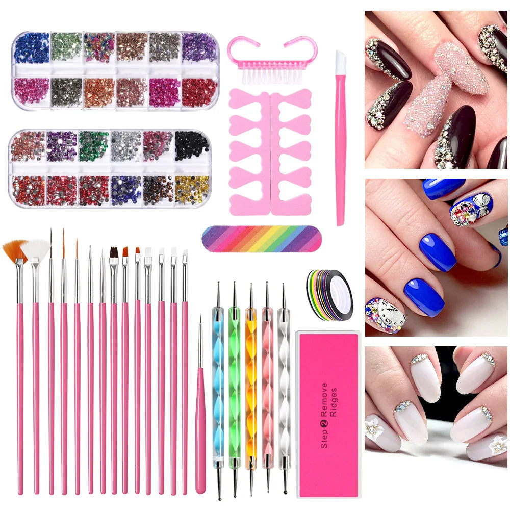 Manicure Set for Nail Sequin Kit Nail Care Accessories Set Nail Art Pen Brush Nails Accessories Manicure Tools
