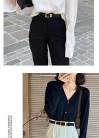 Ladies leather belt; cowhide versatile decoration for suit waist belt; retro simple high-end black ins style denim belt.