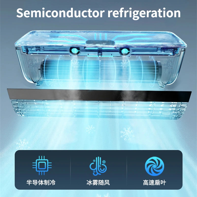 Kitchen Air Conditioner New Wall-mounted Cooling Fan Strong Wind Charging Fan Home Remote Control