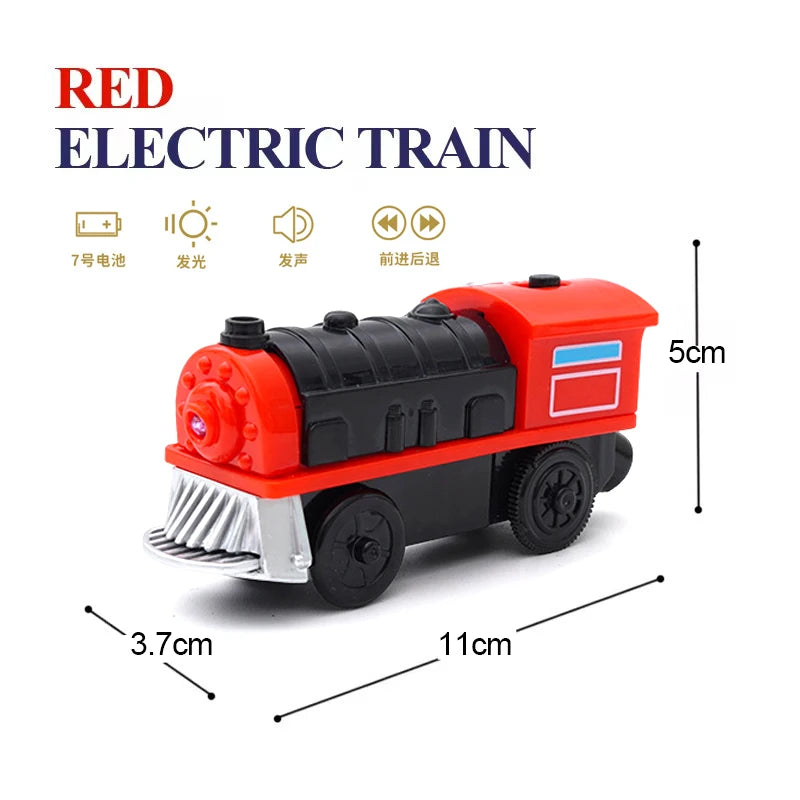 Electric Train Locomotive Magnetic Car Diecast Slot Fit All Brand Wooden Train Track Railway For Kids children's Toy W02