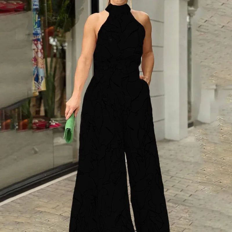 Sexy Sleeveless Jumpsuit Office Lady Spring Summer Fashion Casual Off Shoulder Print Jumpsuits For Women 2024 One Piece Rompers