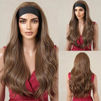 ALAN EATON Long Blonde Synthetic Headband Wig Ombre Blonde Straight Hair Wigs Natural Looking Heat Resistant Fiber for Daily Use