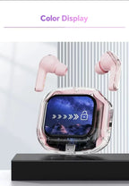 Translation Headphones with Touch Screen Wireless Bluetooth 5.4 Smart  Earphone HiFi Audio High Quality Transparent Case Headset