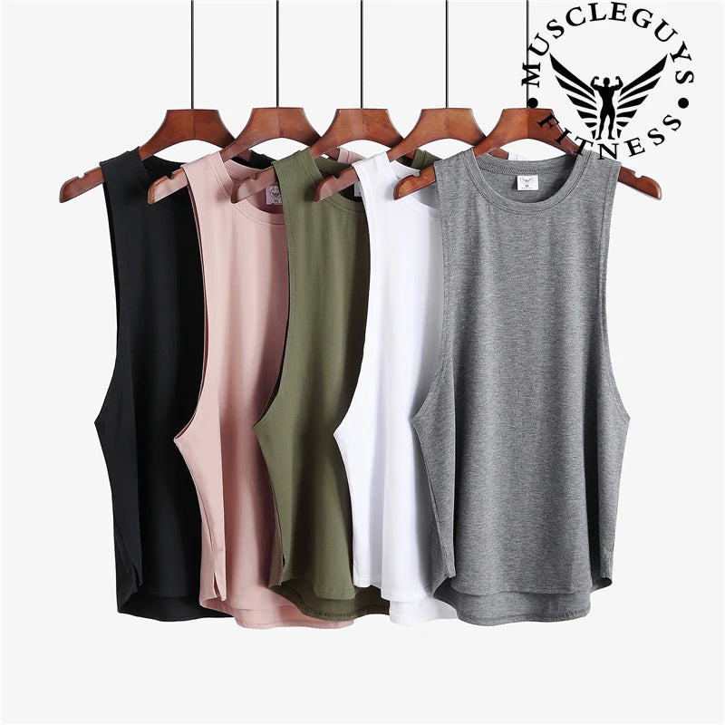 Grey Men's Sleeveless Tank Top Fitness Clothing Sportswear Gym Stringer Bodybuilding Undershirt Fashion Vest for Men Main image