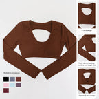 New Summer Women's Backless Long Sleeved Yoga Top Breathable Soft Sportswear for Gym Training Comfortable Fitness Clothing Woman