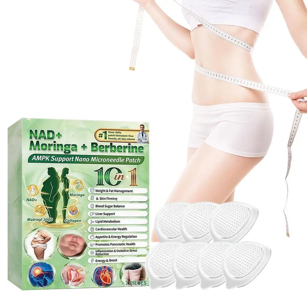 1-5X 10-in-1 Berberine x NAD+ Weight Management Assistance Patch Easy To Use Body Weight Loss Sticker Body Care Patch