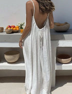 2026 Loose-Fit Spaghetti Strap Dress Women's Casual Homewear Summer Dress Solid-Color Vacation Cool Homewear
