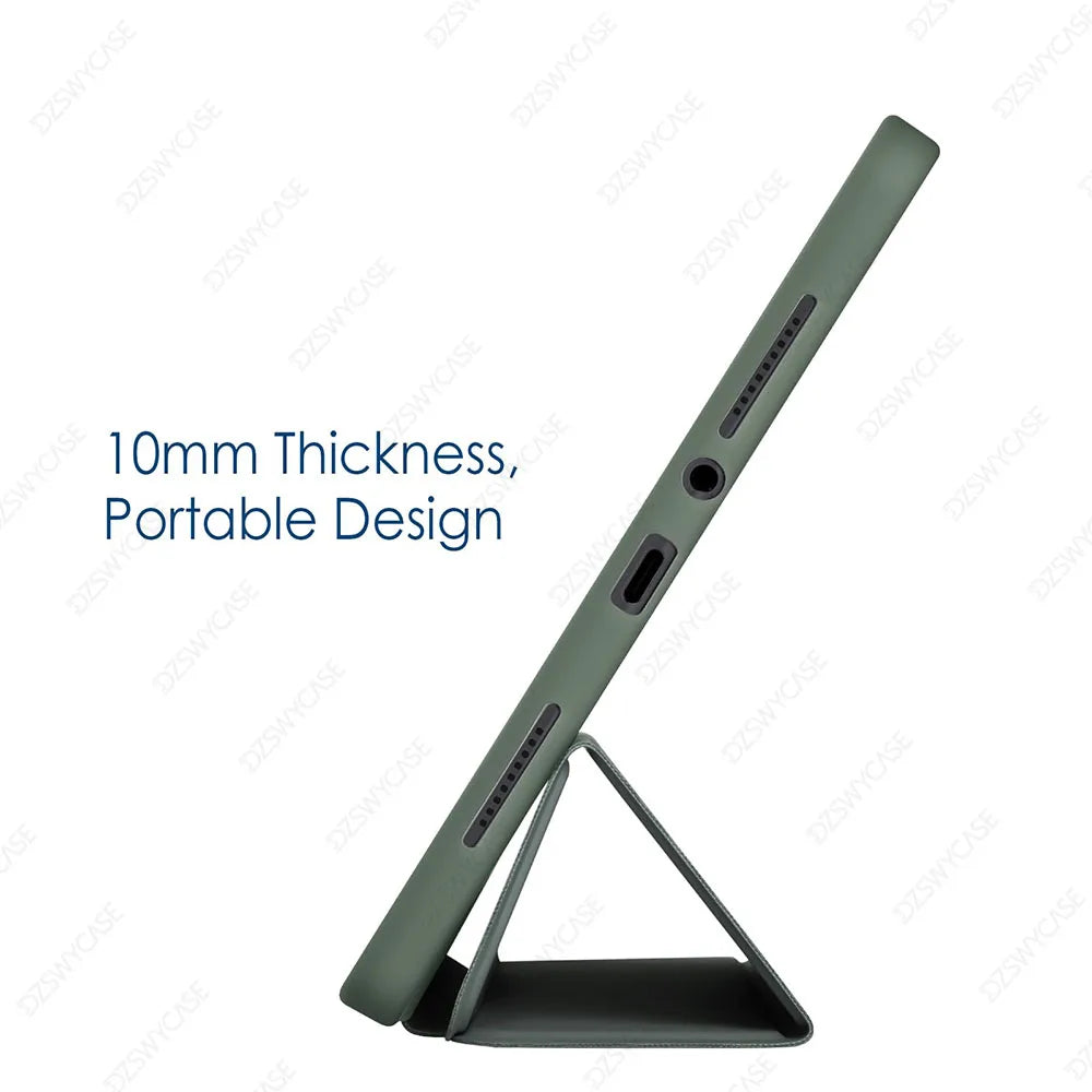 Silicone Case for Xiaomi Redmi Pad 2 11 Inch 2025, Ultra Thin Trifold Stand PU Leather Protective Cover, Auto Sleep / Wake