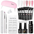 24PCS/Set 20ml Poly Naili Extension Gel  Kit Mini UV Lamp Sealer With Base Top Coat Professional Poly UVNail Gel Kit Starter Kit