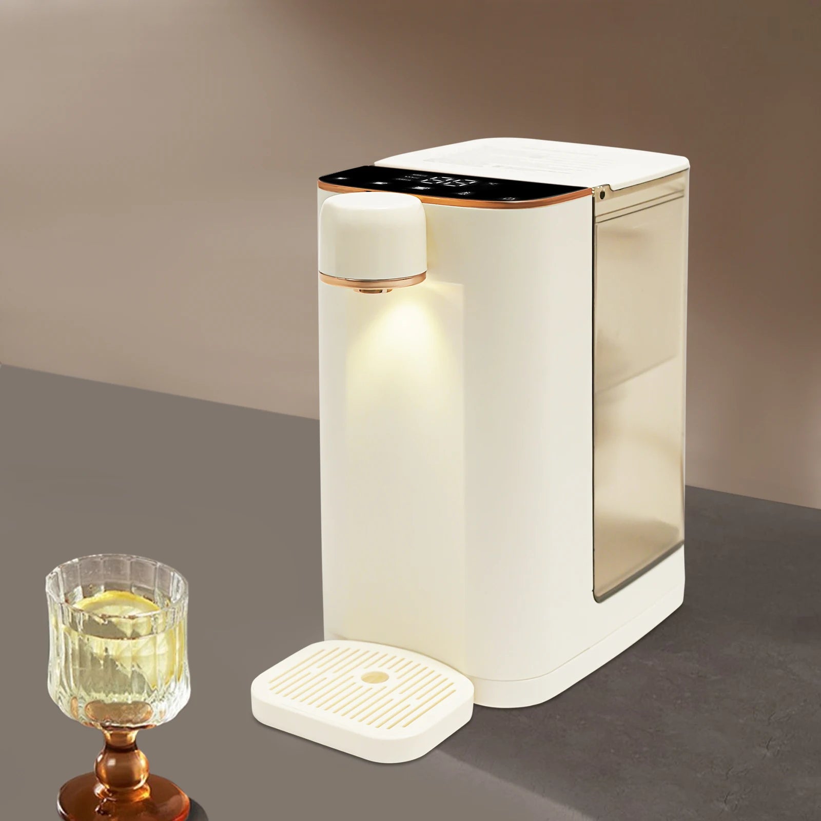 Tabletop Electric Water Dispenser, Touch Screen Design Multiple Temperature Selection Quantitative Water Discharge Function