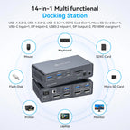 KVM Switch 2 Monitors 2 Computers Docking Station USB C+HDMI/DP Input,4K@60Hz/120Hz DisplayPort Dual Monitor for Laptop Desktop