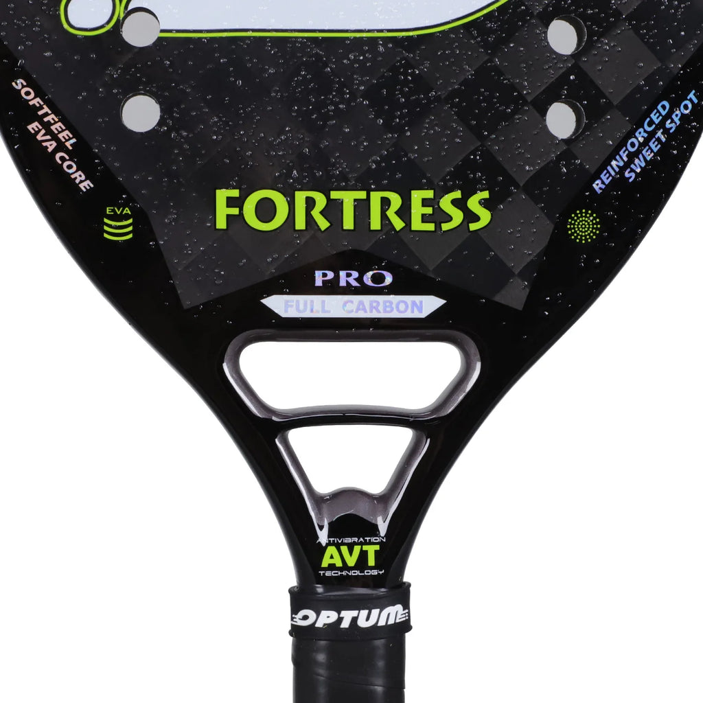 OPTUM FORTRESS 18K Carbon Fiber Rough Surface 14 Holes Beach Tennis Racket With Cover Bag