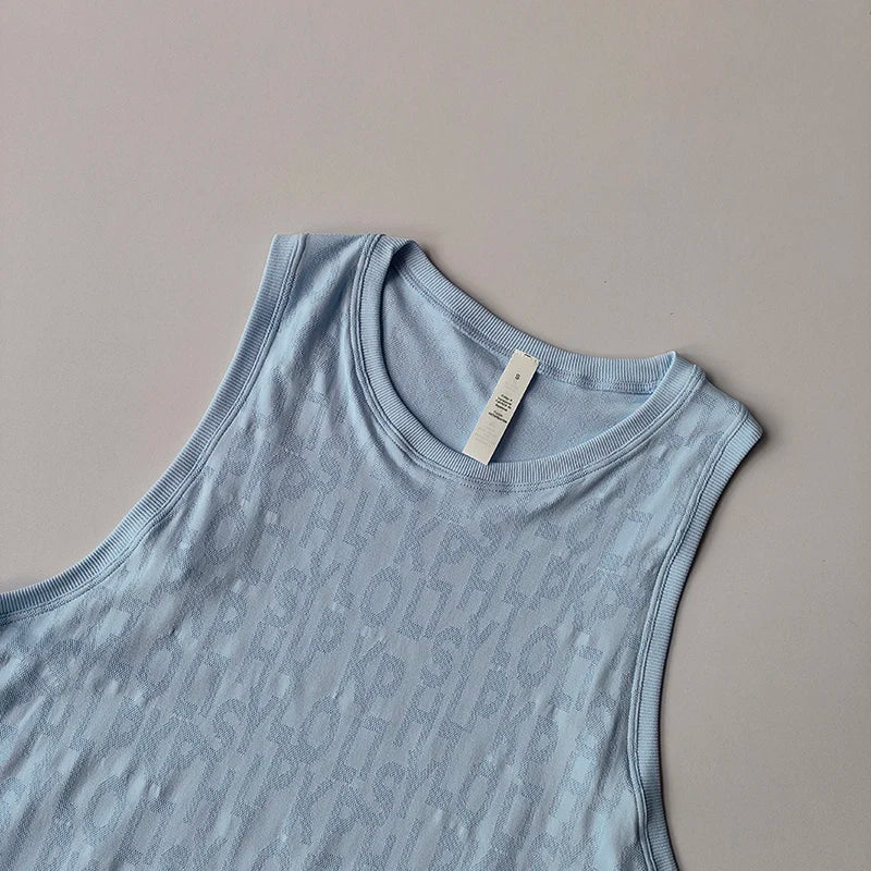 New Sleeveless Pilates Sports Blouse for Women's Summer Thin Vest Fitness Quick-drying Sleeveless Yoga Shirts Top Loose Suit