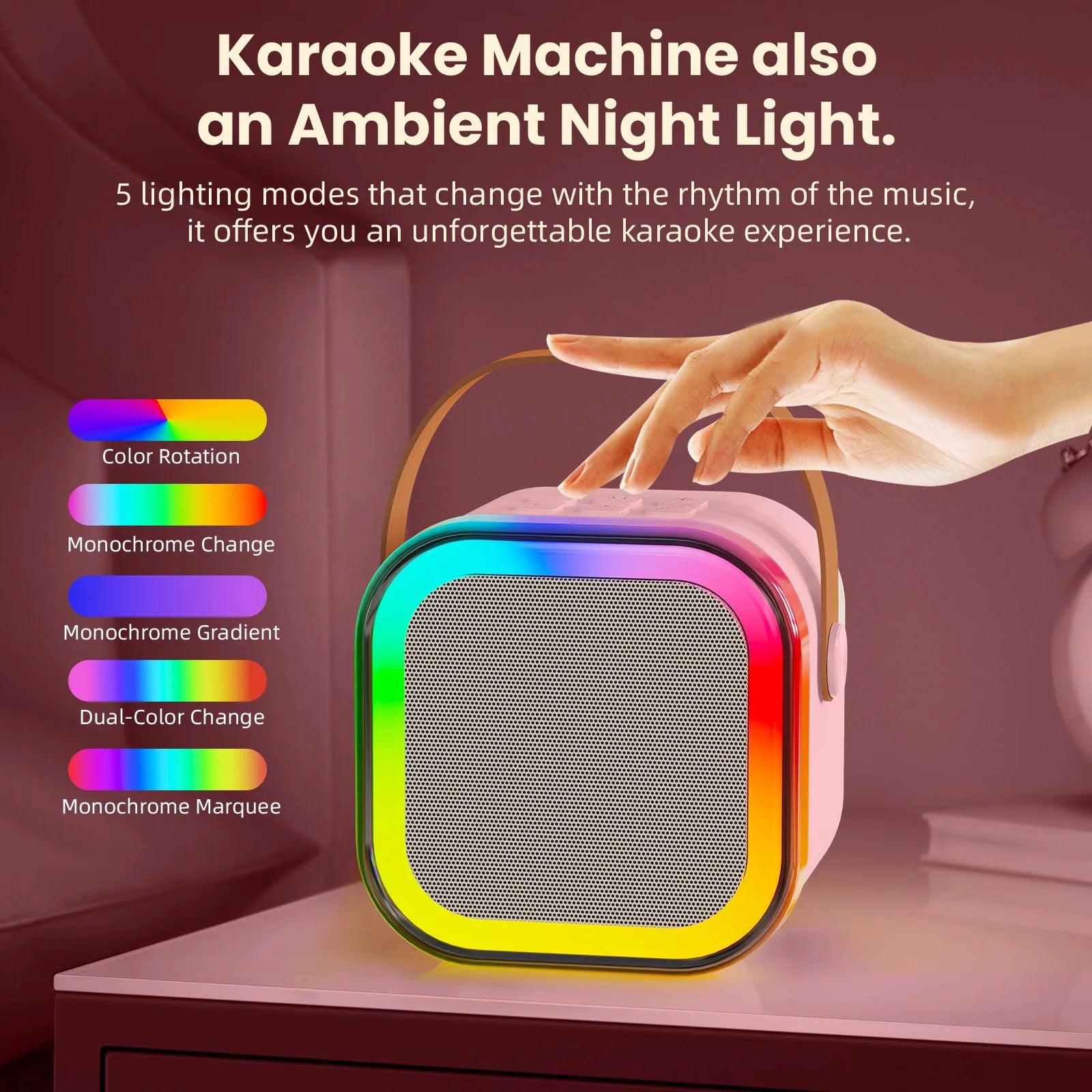 Enjoy the Party-Portable 2pieces Bluetooth Karaoke Machine with 5.3PA Speaker System,Wireless Microphones for Home Entertainment