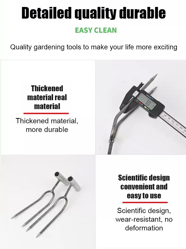 Handheld Adjustable Gardening Two Teeth Fork Stainless steel multifunction Gardening Spade Fork