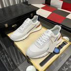 Luxury Brand Men's Shoes Handmade Casual Sneakers Jacquard Nylon Fabric with Suede Hiking Cycling Running Shoes Holiday Gifts