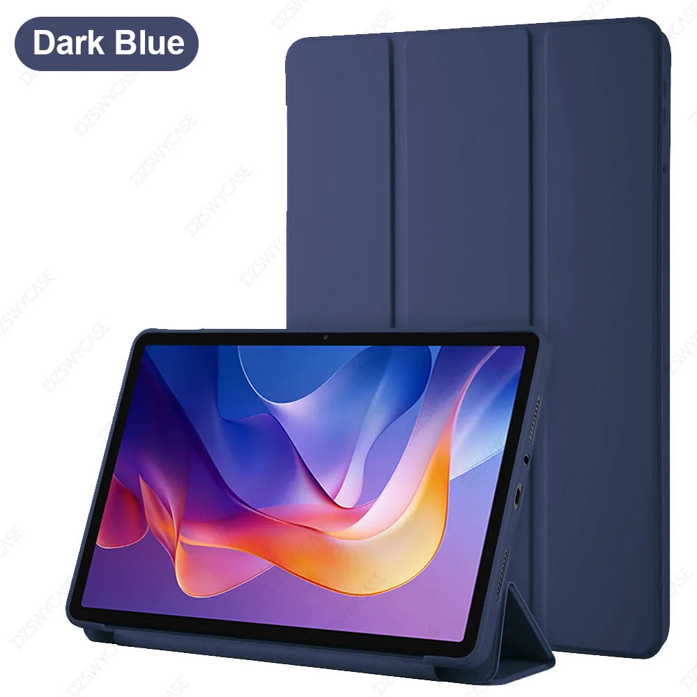 Silicone Case for Xiaomi Redmi Pad 2 11 Inch 2025, Ultra Thin Trifold Stand PU Leather Protective Cover, Auto Sleep / Wake