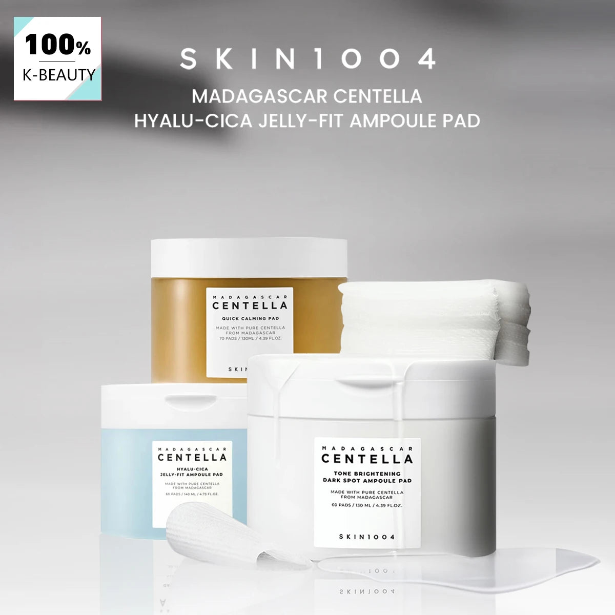 SKIN1004 MADAGASCAR CENTELLA PAD,Essence-Infused Pad Texture,For A Radiant Glow,Moisture Lock,Korean Skincare,Korean Makeup