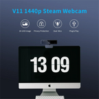 Nuroum 2K QHD Webcam 1440P 30FPS&1080P 60FPS Dual Mode, AI Noise Cancelling Mic,Streaming Camera, USB Plug & Play for PC/Mac