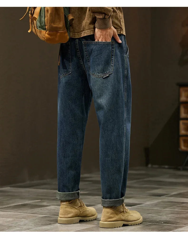 Men's 95% Cotton Jeans High Quality Loose Harem Pants Fashion Baggy Casual Outdoor Baggy Work Denim Pants Brand Men's Clothing