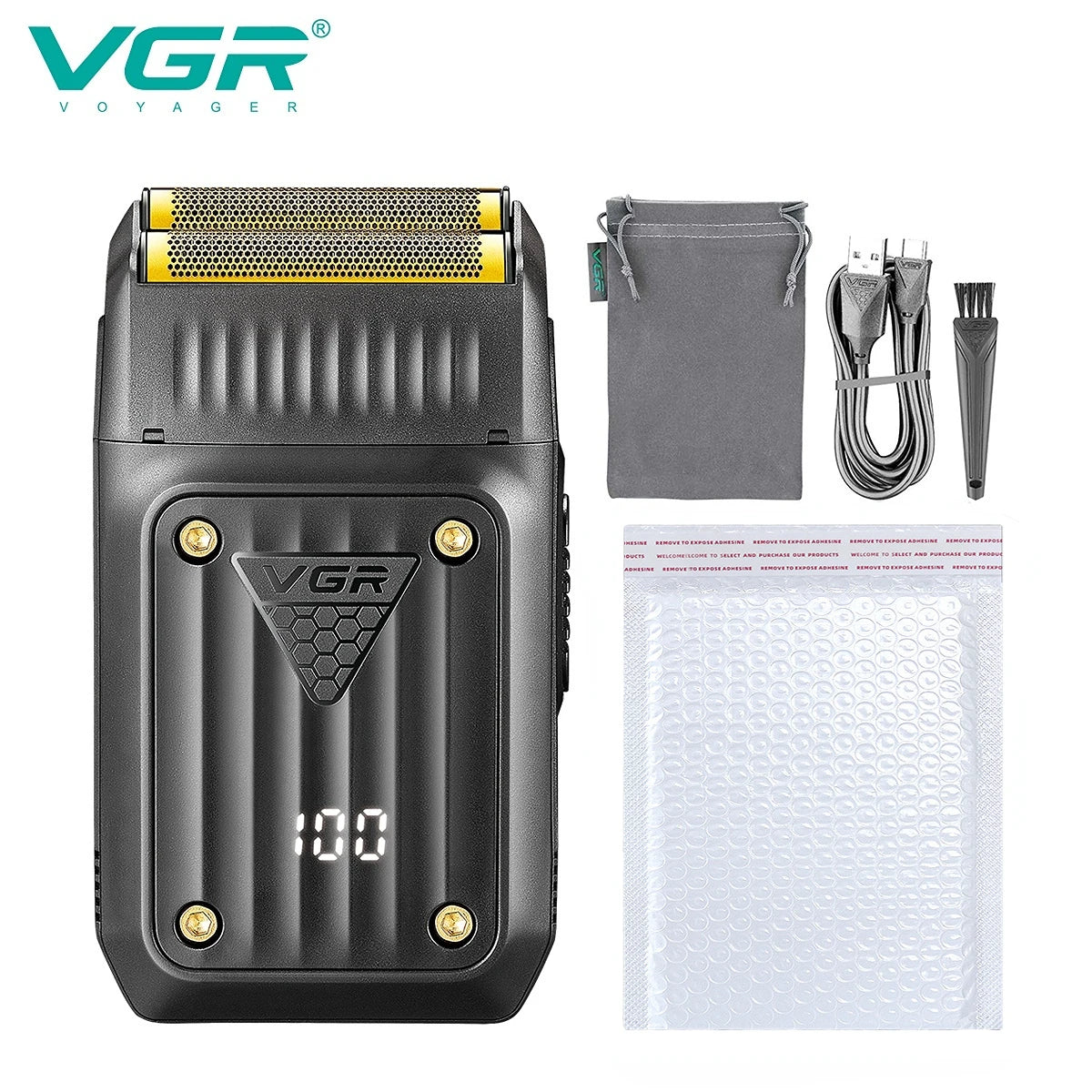 VGR Razor Professional Shaver Electric Beard Trimmer Digital Display Razor Reciprocating Razor Rechargeable Shaver for Man V-363