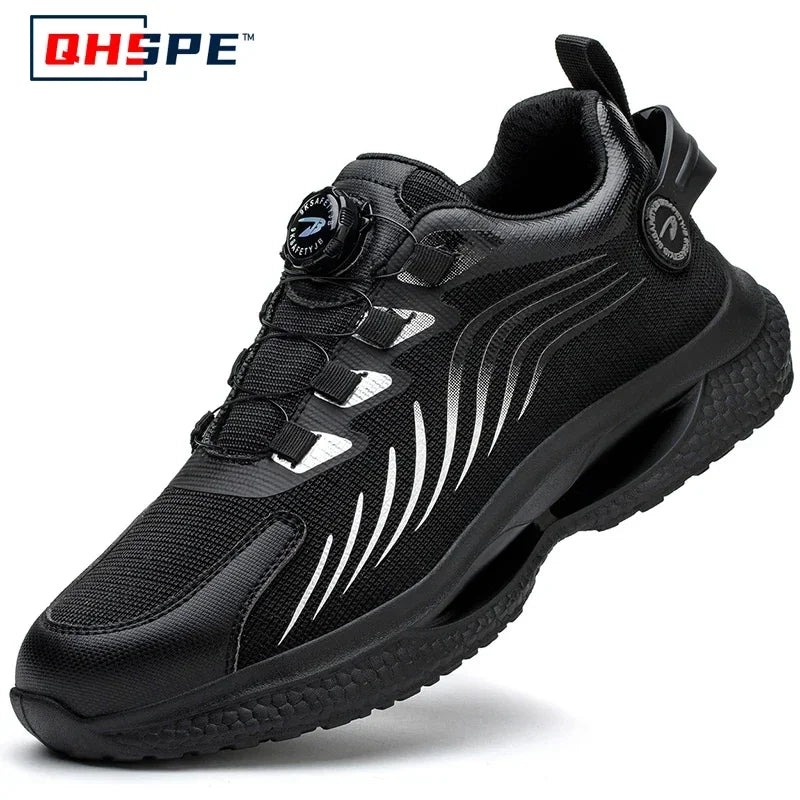 Men's Safety Shoes Protection And Elastic Safety Boots Fashionable Casual Shoes Breathable Odor Protection Men's Work Shoes