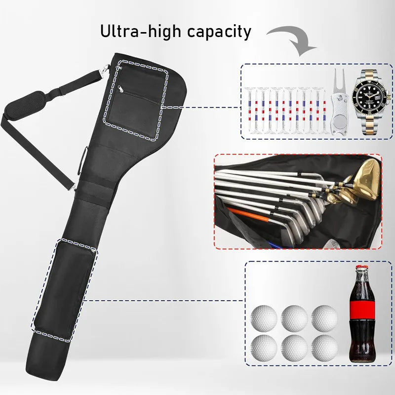 Golf Sunday Bag Golf Club Bag Mini Golf Bag Training Practice Golf Bag Travel Case Foldable Secondary image