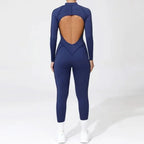 Women's Yoga Jumpsuit Hip Lift Sports Fitness Removable Padding Backless Zipper Leggings One-Piece Running Workout Gym Jumpsuit