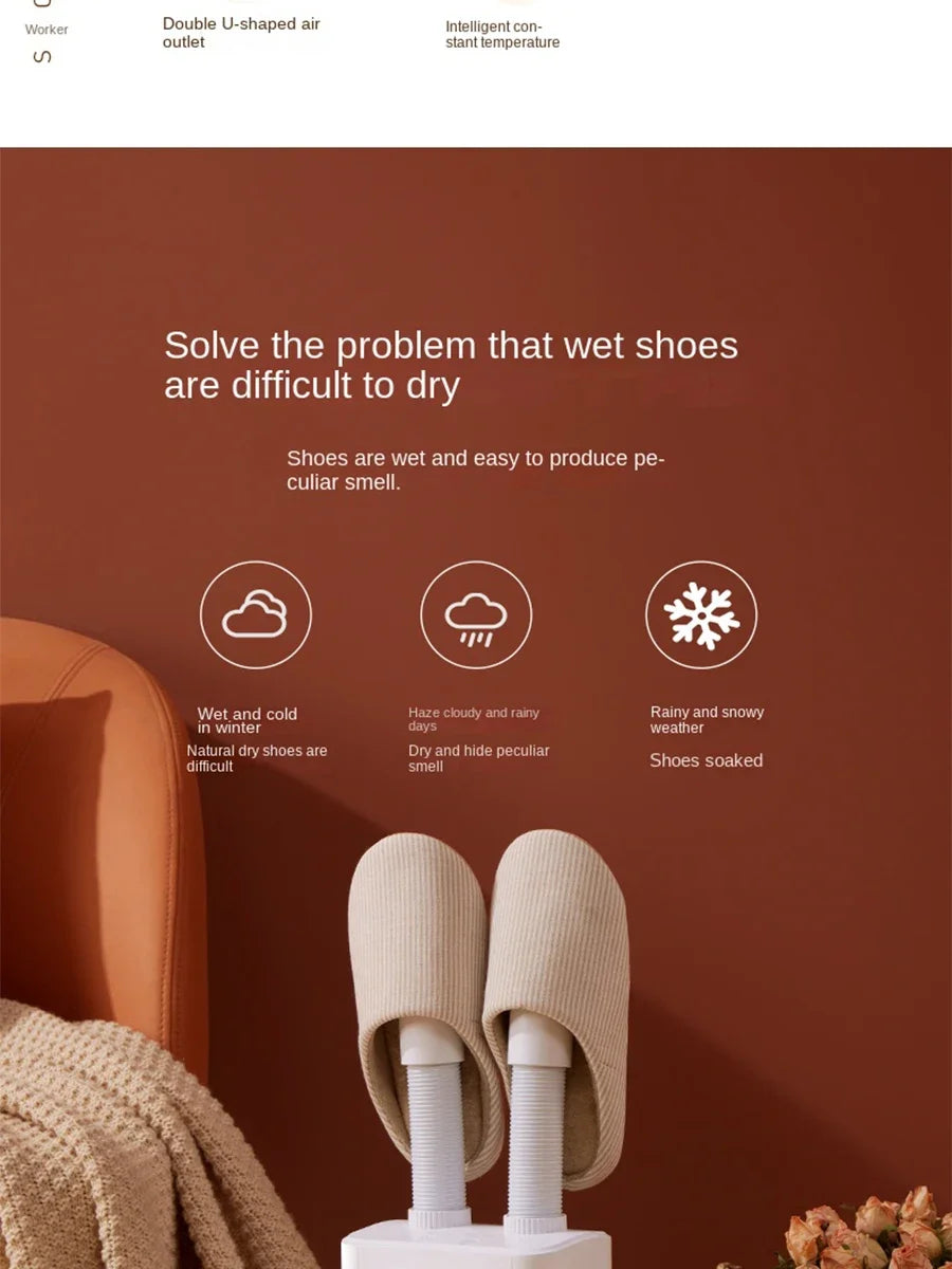 220V Shoe Dryer Electric Timing Dryer Retractable Fast Drying UV Sterilization Household Travel Foldable Shoes Boot Socks Gloves