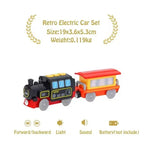 Magnetic Train Toys Electric Car Locomotive Diecast Slot Wooden Railway Accessories fit for Brand Wooden Tracks Kids Toys