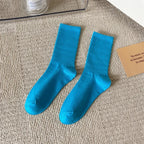33 Colors Summer Cotton Soft Socks Happy Colorful Women's Mid-tube Stocking Fashion Trend Red Green Ankle Sox Autumn Hosiery